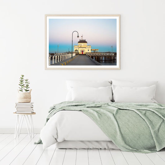 Building on Wooden Pier Scenery Home Decor Premium Quality Poster Print Choose Your Sizes