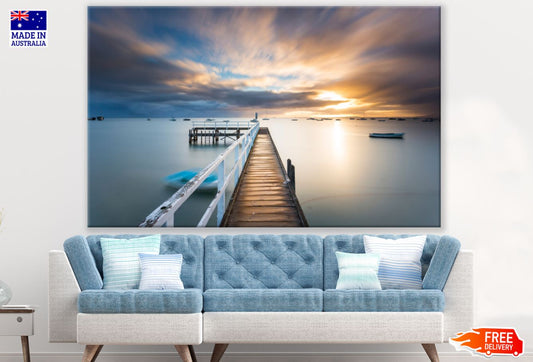 Wooden Pier Over Sea Photograph Print 100% Australian Made