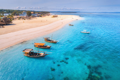 Boats on Stunning Sea Photograph Print 100% Australian Made