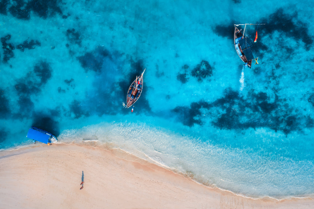 Boats on Stunning Sea Photograph Print 100% Australian Made