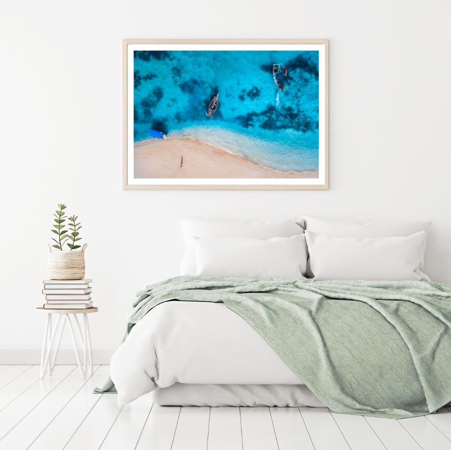Boats on Stunning Sea Photograph Home Decor Premium Quality Poster Print Choose Your Sizes