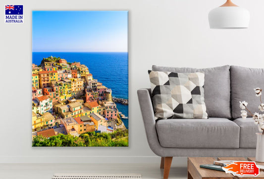 Houses Near Sea Scenery View Print 100% Australian Made