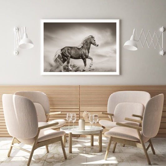 Horse Running Vintage Photograph Home Decor Premium Quality Poster Print Choose Your Sizes