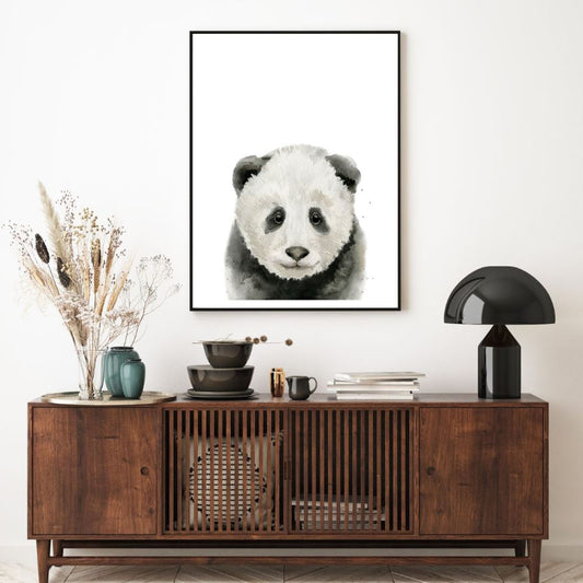 Panda Face Watercolor Painting Home Decor Premium Quality Poster Print Choose Your Sizes
