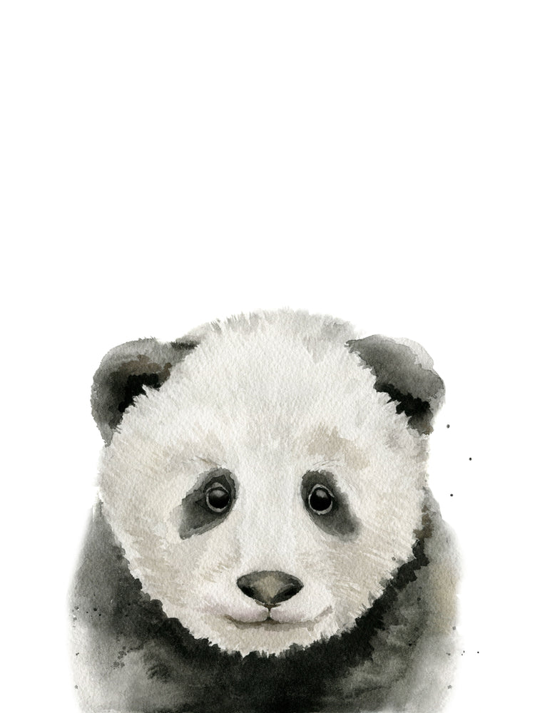 Panda Face Watercolor Painting Print 100% Australian Made