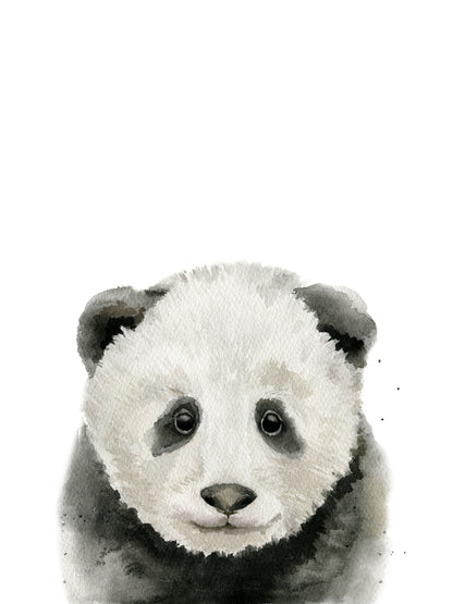 Panda Face Watercolor Painting Print 100% Australian Made
