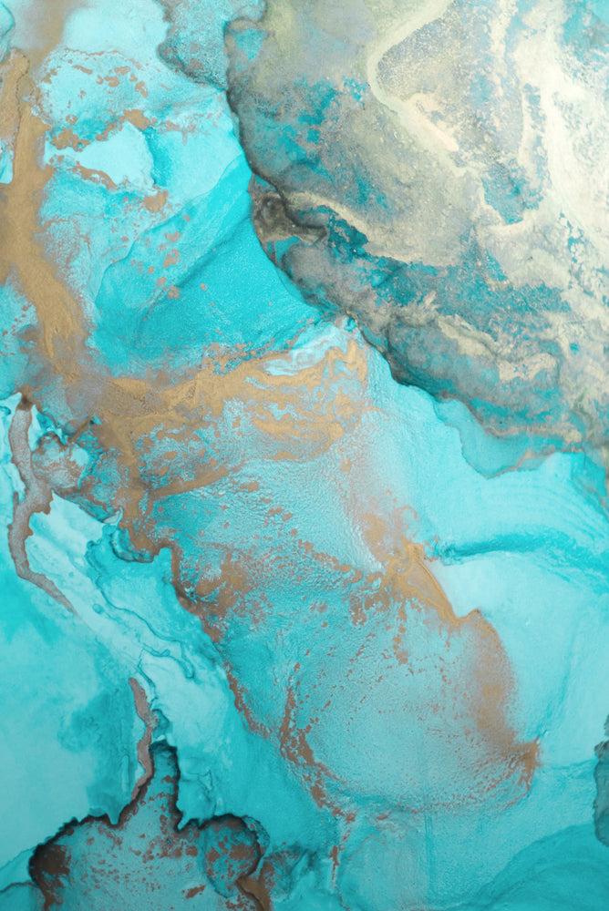 Blue & Gold Abstract Design Print 100% Australian Made