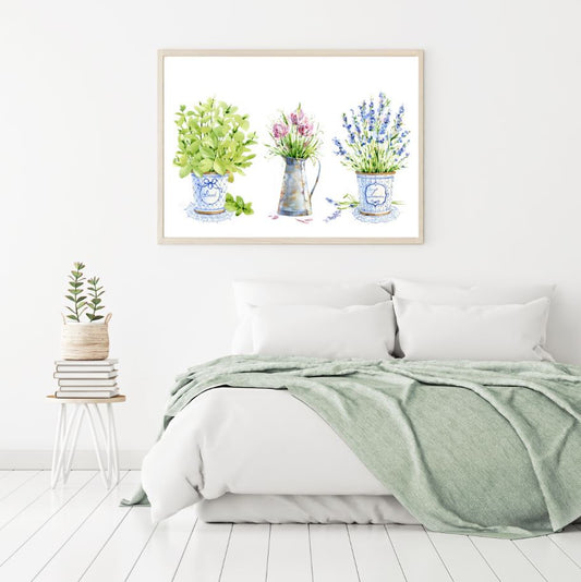 Colorful Flower Vase Watercolor Home Decor Premium Quality Poster Print Choose Your Sizes