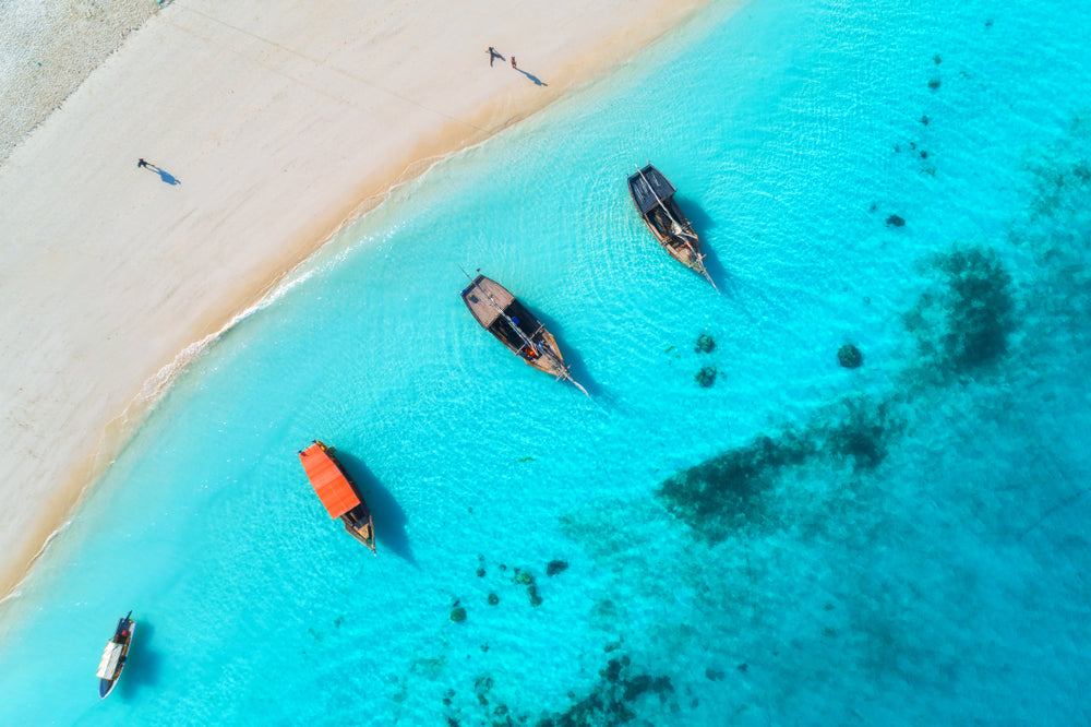 Boats on Stunning Sea Photograph Home Decor Premium Quality Poster Print Choose Your Sizes