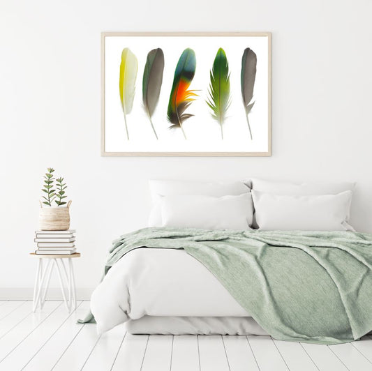 Colorful Feathers Watercolor Art Home Decor Premium Quality Poster Print Choose Your Sizes