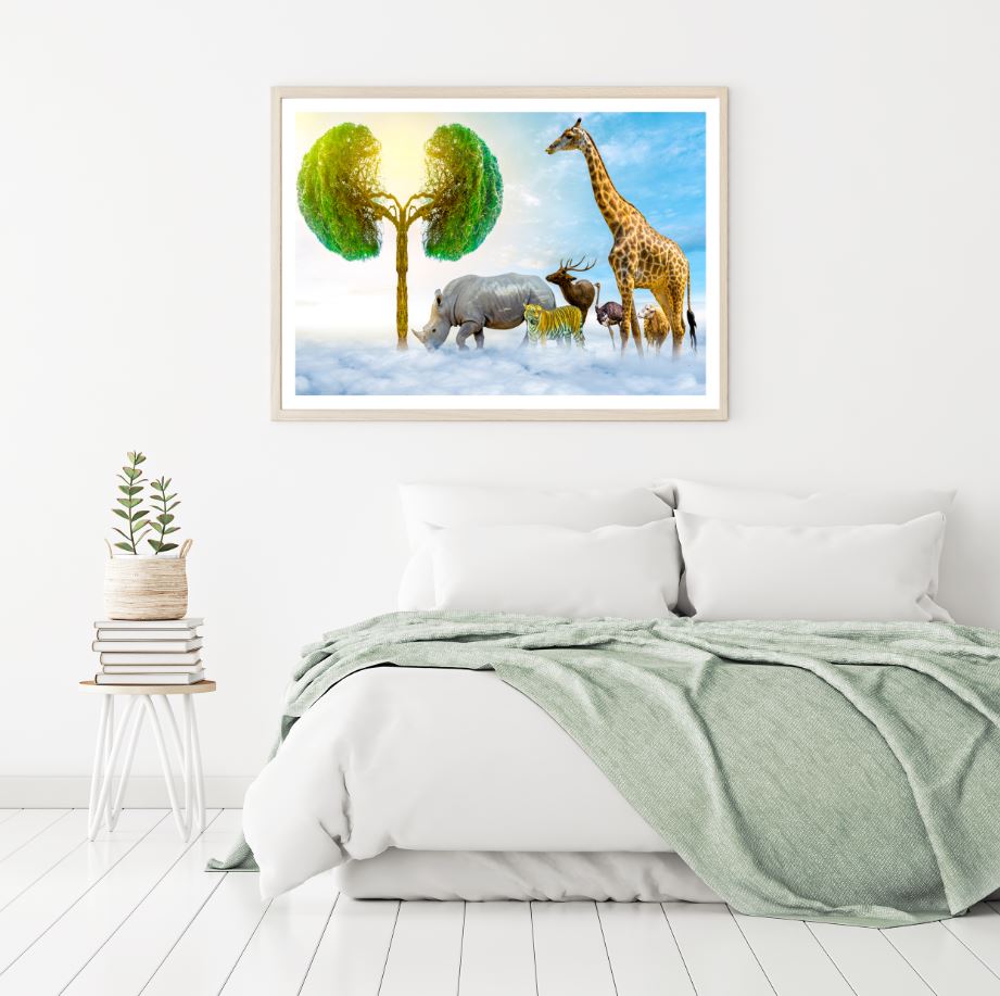 Tree & Animals Sky Photograph Home Decor Premium Quality Poster Print Choose Your Sizes