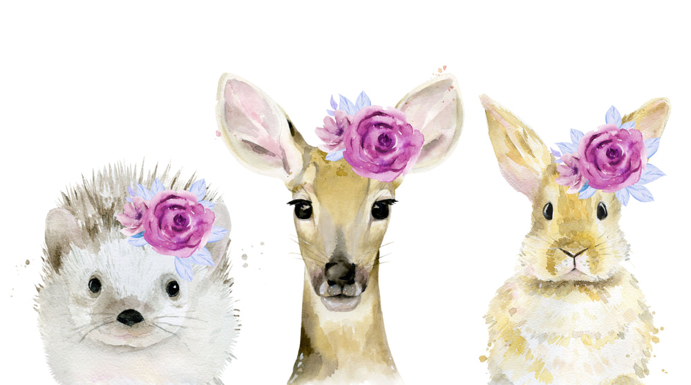 Animals Faces Watercolor Painting Print 100% Australian Made