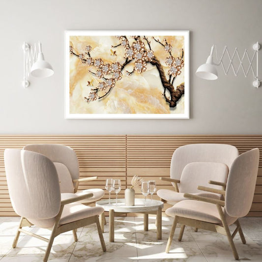 Gold Floral Tree Abstract Design Home Decor Premium Quality Poster Print Choose Your Sizes