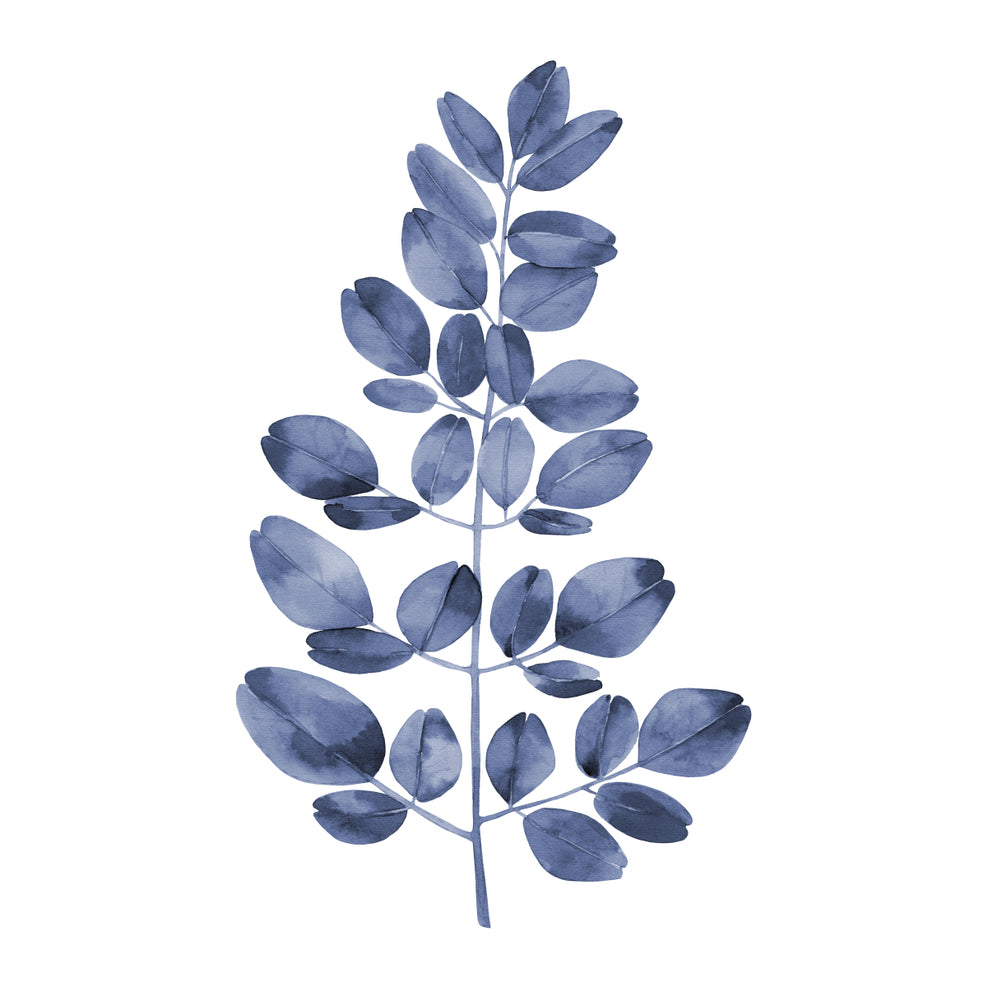 Square Canvas Leaves Blue Watercolor Painting High Quality Print 100% Australian Made