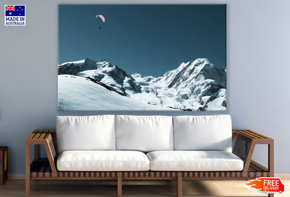 Parachute Over Snow Mountain View Print 100% Australian Made