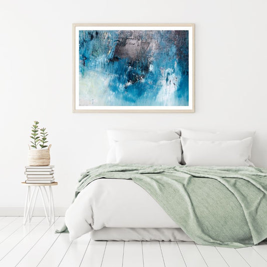 Blue & Black Abstract Painting Home Decor Premium Quality Poster Print Choose Your Sizes