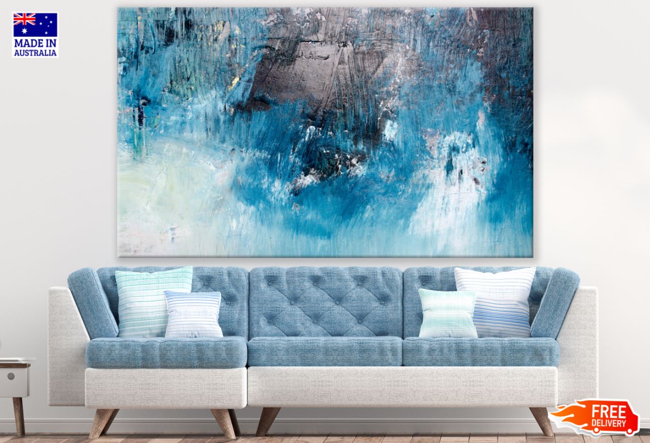 Blue & Black Abstract Painting Print 100% Australian Made