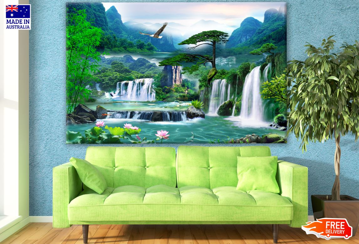 Stunning Waterfall Scenery Photograph Print 100% Australian Made