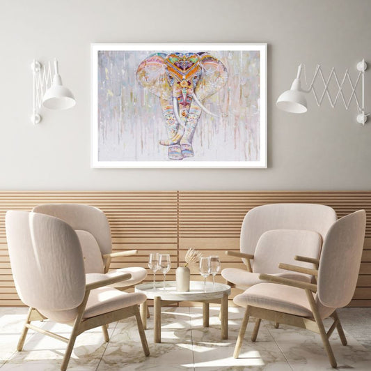 Elephant Pattern Watercolor Paint Home Decor Premium Quality Poster Print Choose Your Sizes