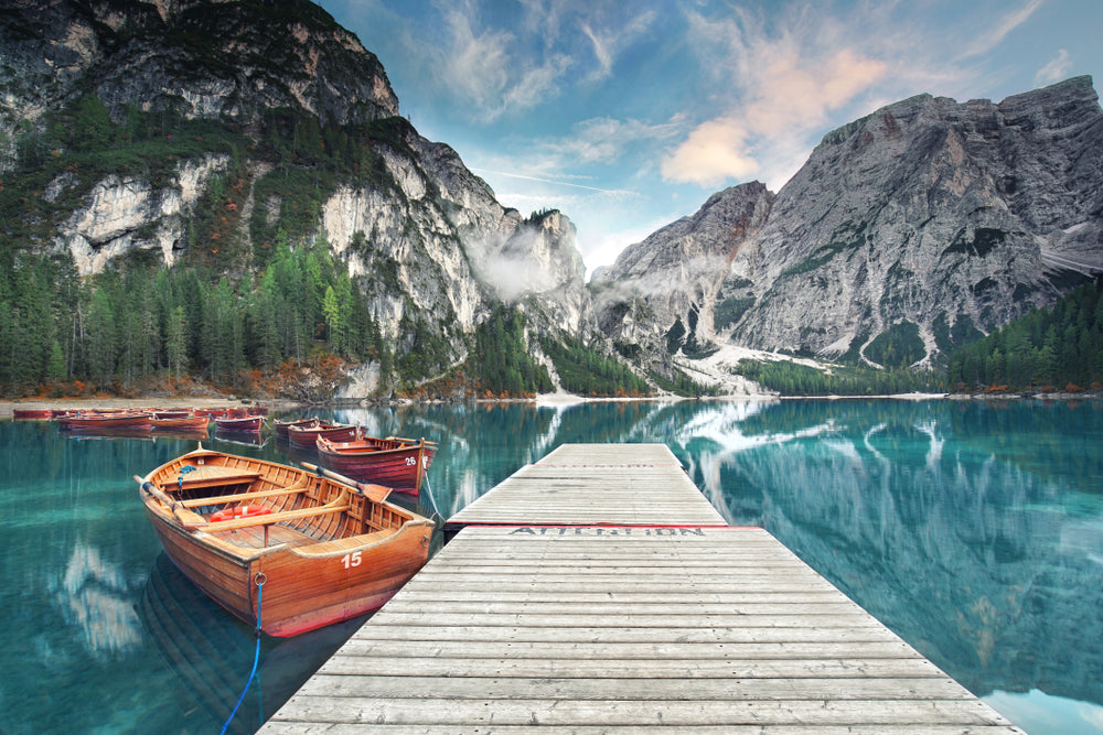 Boats on Lake Scenery Photograph Home Decor Premium Quality Poster Print Choose Your Sizes