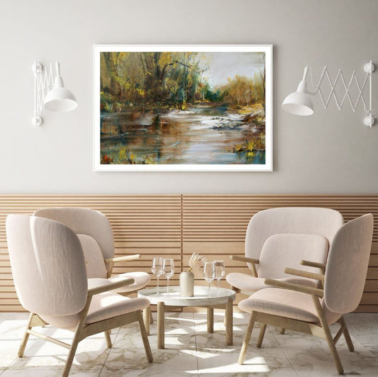 River Abstract Oil Painting Home Decor Premium Quality Poster Print Choose Your Sizes