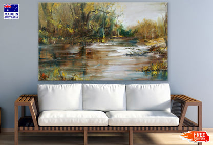 River & Forest Oil Painting Print 100% Australian Made