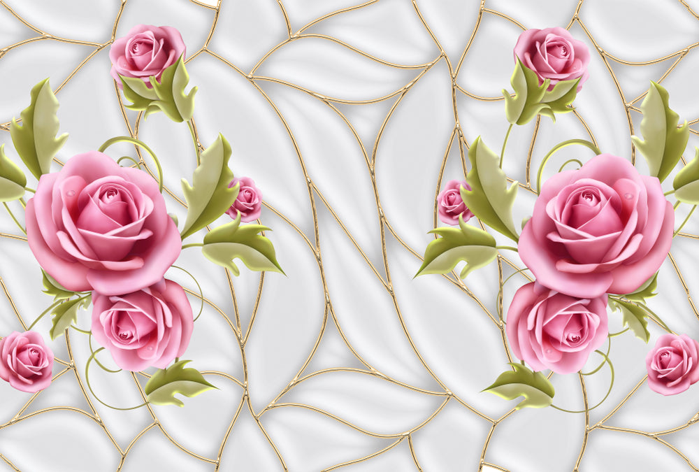 Pink Flower Vines 3D Design Home Decor Premium Quality Poster Print Choose Your Sizes