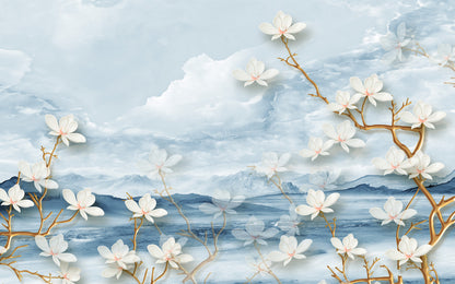 White Flower Tree 3D Design Home Decor Premium Quality Poster Print Choose Your Sizes