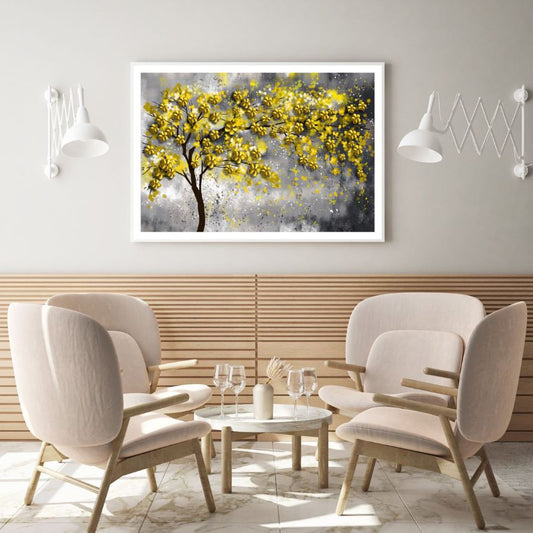 Gold Flower Tree Abstract Design Home Decor Premium Quality Poster Print Choose Your Sizes