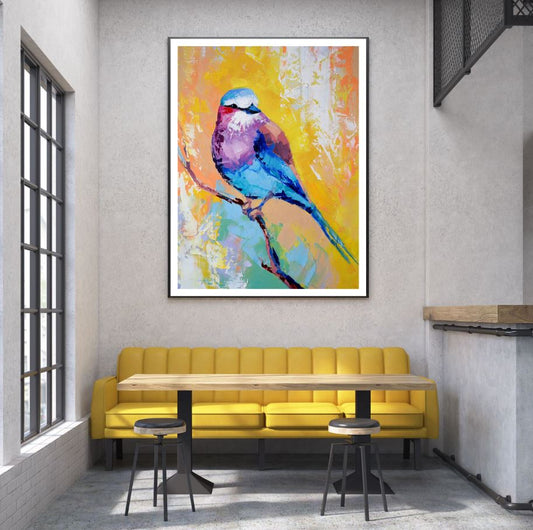 Colorful Bird Abstract Painting Home Decor Premium Quality Poster Print Choose Your Sizes