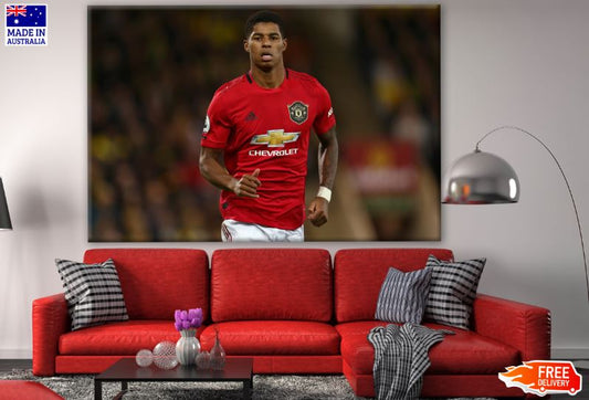 Marcus Rashford of Manchester United Foot Ball Player Photograph Print 100% Australian Made