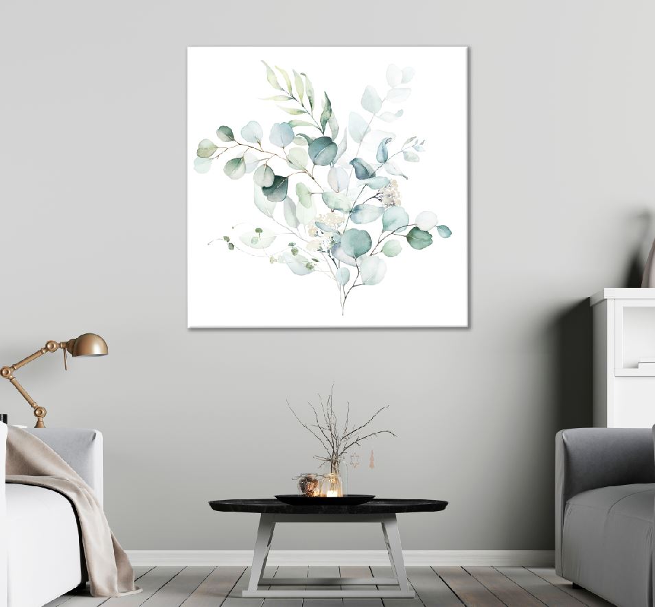 Square Canvas Plants Pattern Watercolor Painting High Quality Print 100% Australian Made