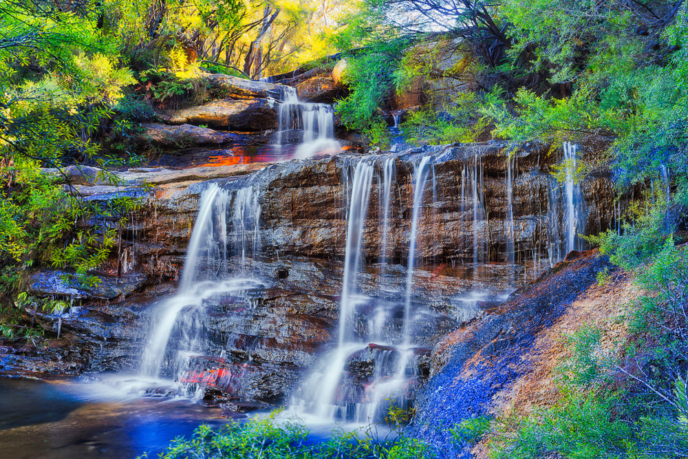 Stunning Waterfall in Forest Photograph Home Decor Premium Quality Poster Print Choose Your Sizes