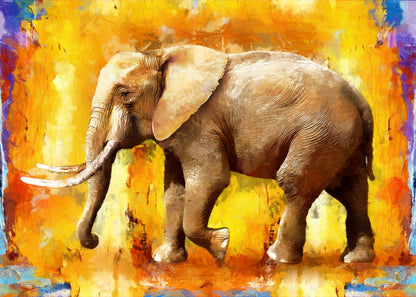 Elephant Multicolour Painting Print 100% Australian Made