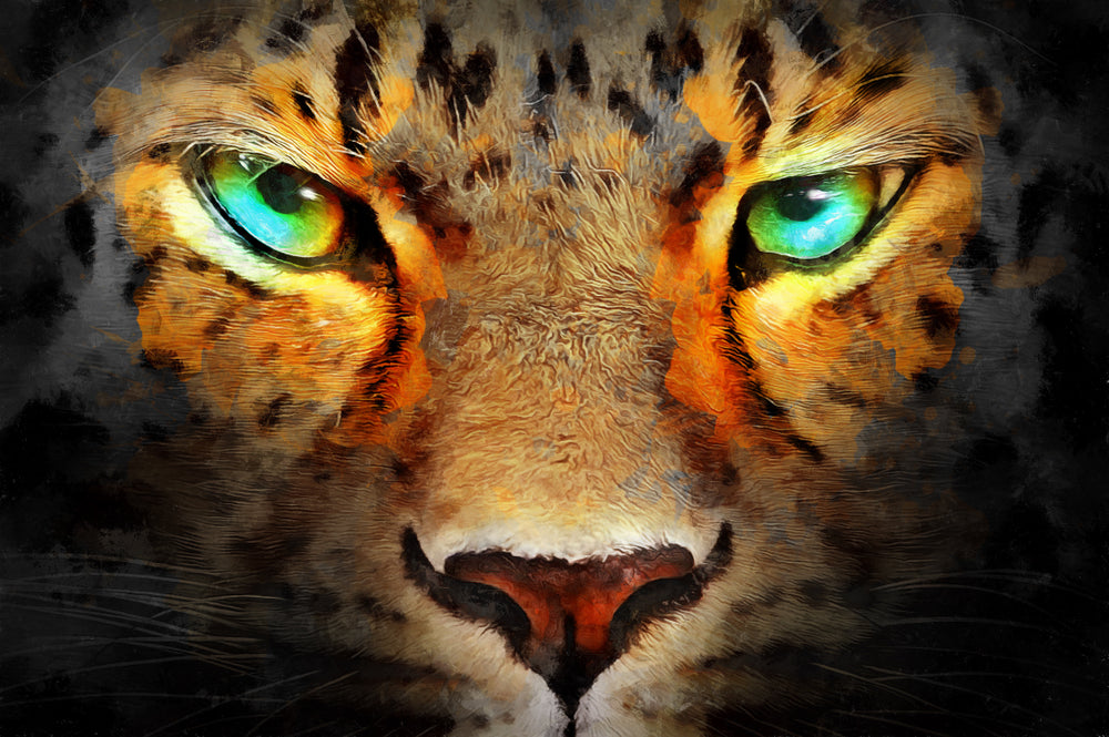 Cheetah Portrait Oil Painting Home Decor Premium Quality Poster Print Choose Your Sizes