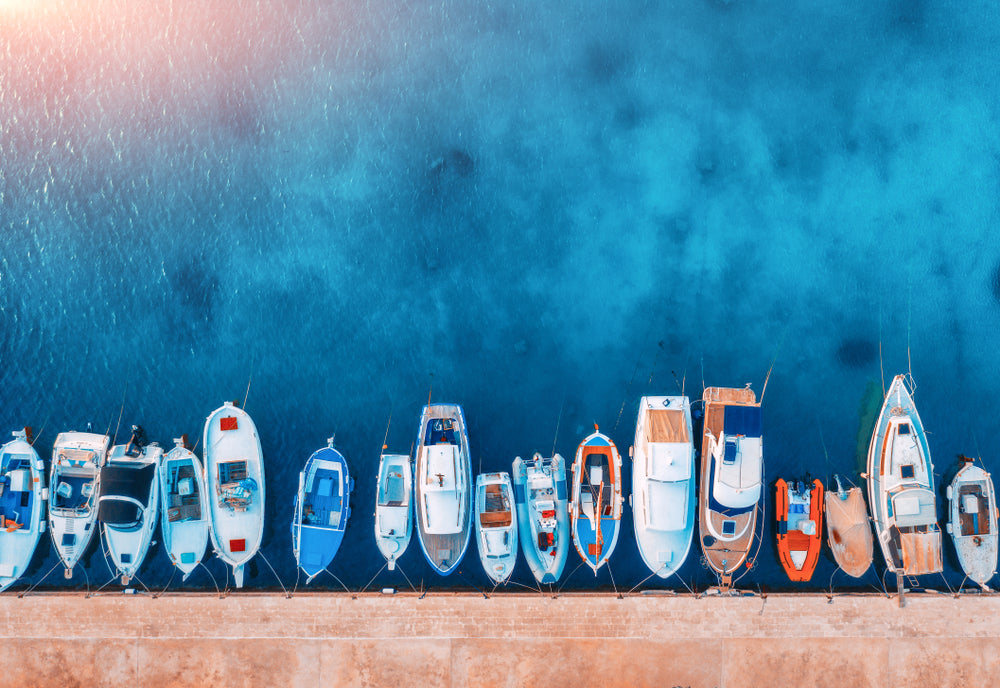 Boats on Stunning Sea Photograph Home Decor Premium Quality Poster Print Choose Your Sizes