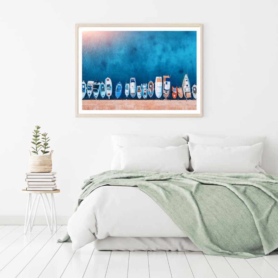 Boats on Stunning Sea Photograph Home Decor Premium Quality Poster Print Choose Your Sizes