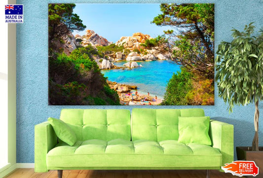 Beach with Rocky Coast Scenery Photograph Print 100% Australian Made