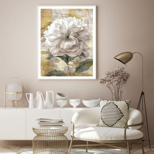 White Flower Watercolor Painting Home Decor Premium Quality Poster Print Choose Your Sizes