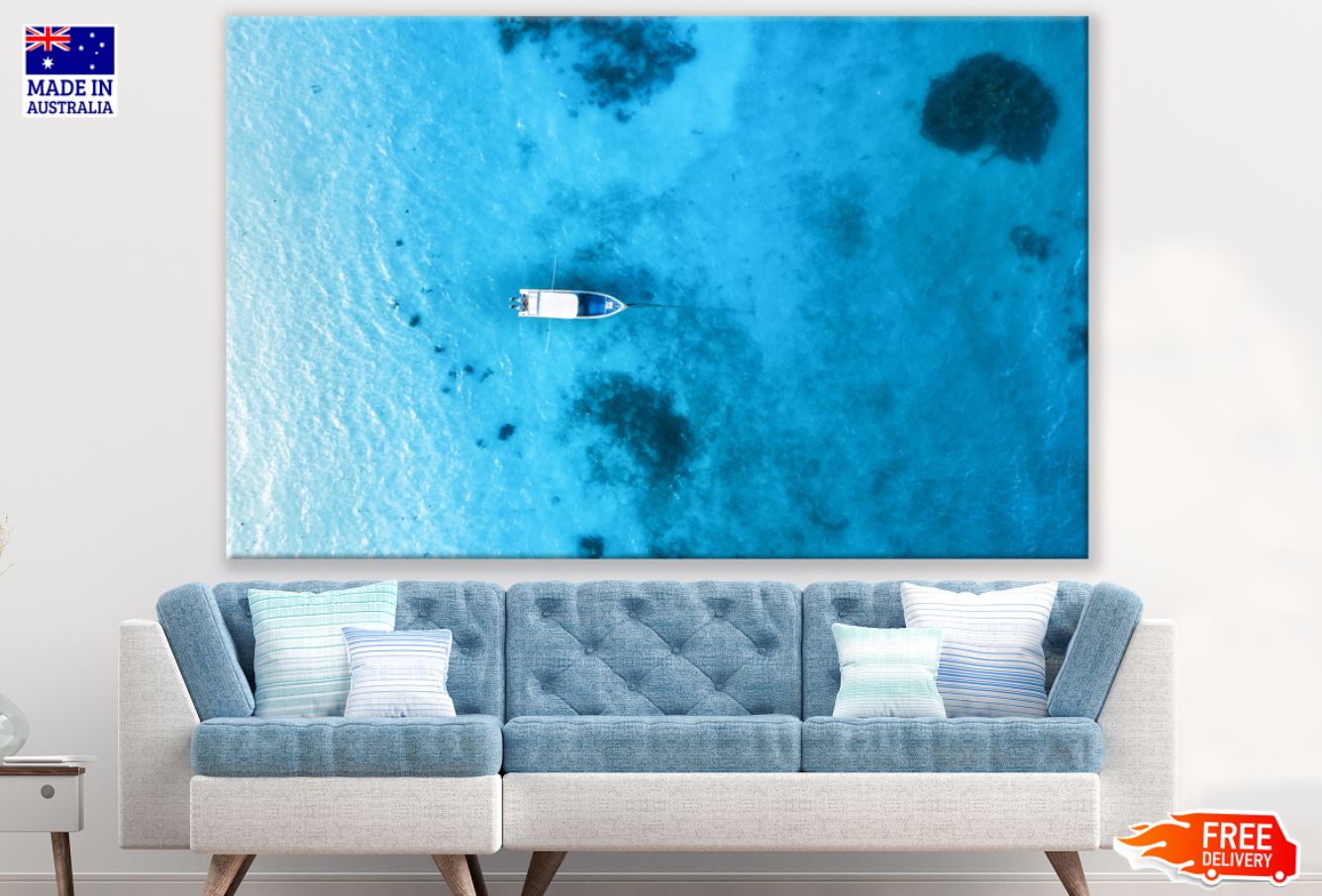 Boats on Stunning Sea Photograph Print 100% Australian Made