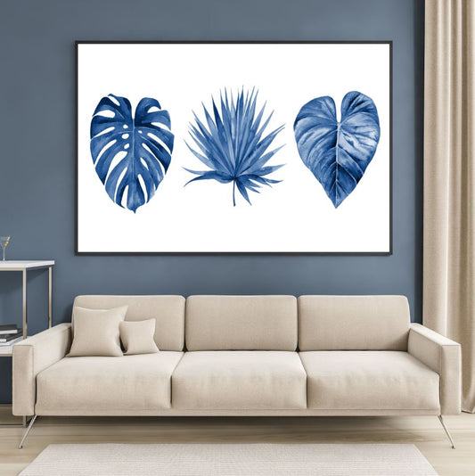 Leaves Blue Watercolor Painting Home Decor Premium Quality Poster Print Choose Your Sizes