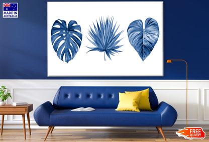 Leaves Blue Watercolor Painting Print 100% Australian Made