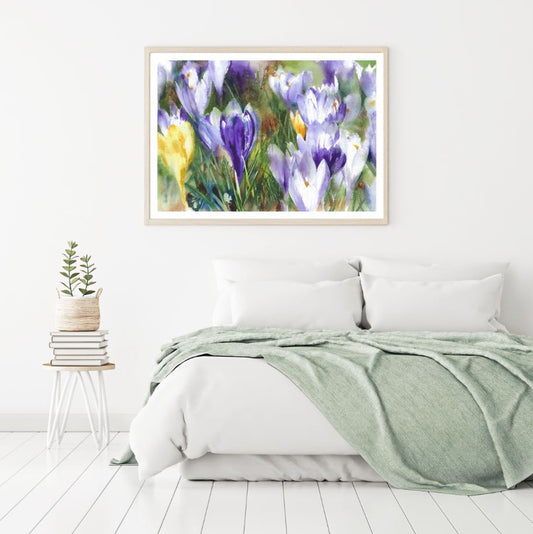 Colorful Flowers Watercolor Paint Home Decor Premium Quality Poster Print Choose Your Sizes