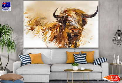 Buffalo Portrait Watercolor Painting Print 100% Australian Made
