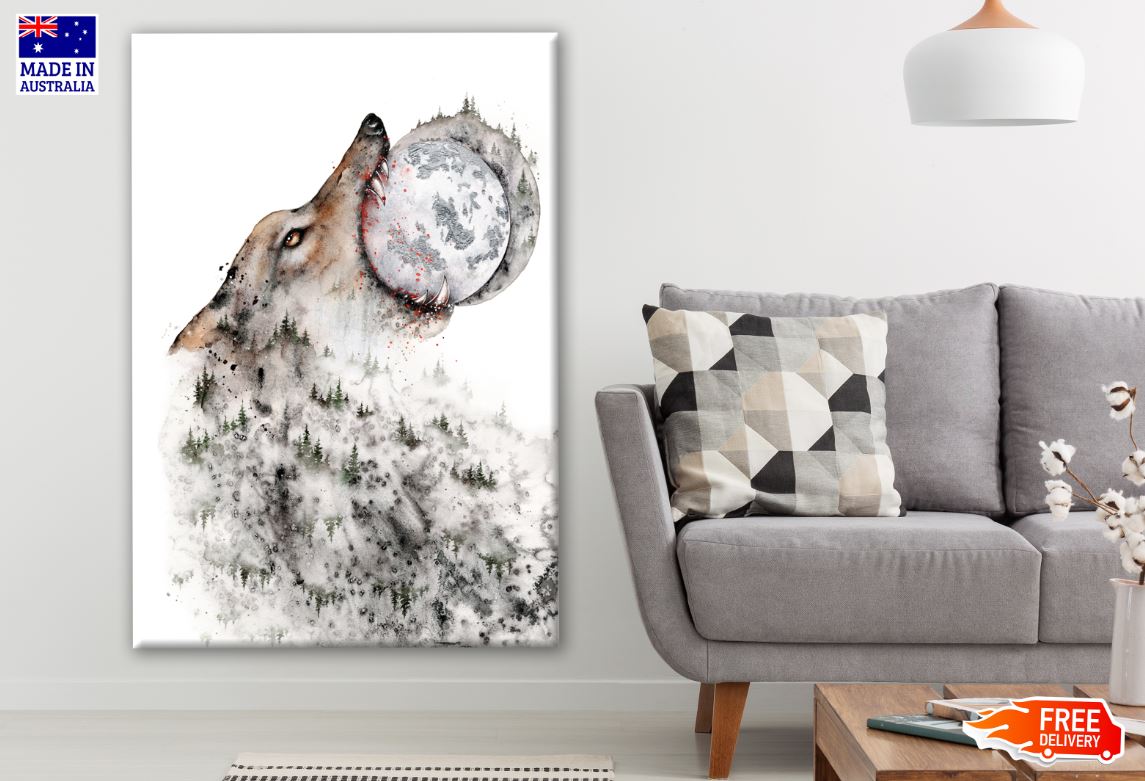 Fox Face & Mountain Watercolor Painting Print 100% Australian Made