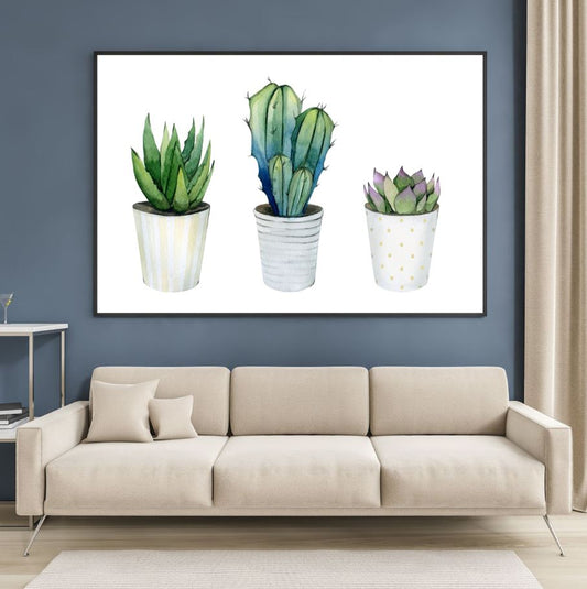 Cactus Plants Watercolor Painting Home Decor Premium Quality Poster Print Choose Your Sizes