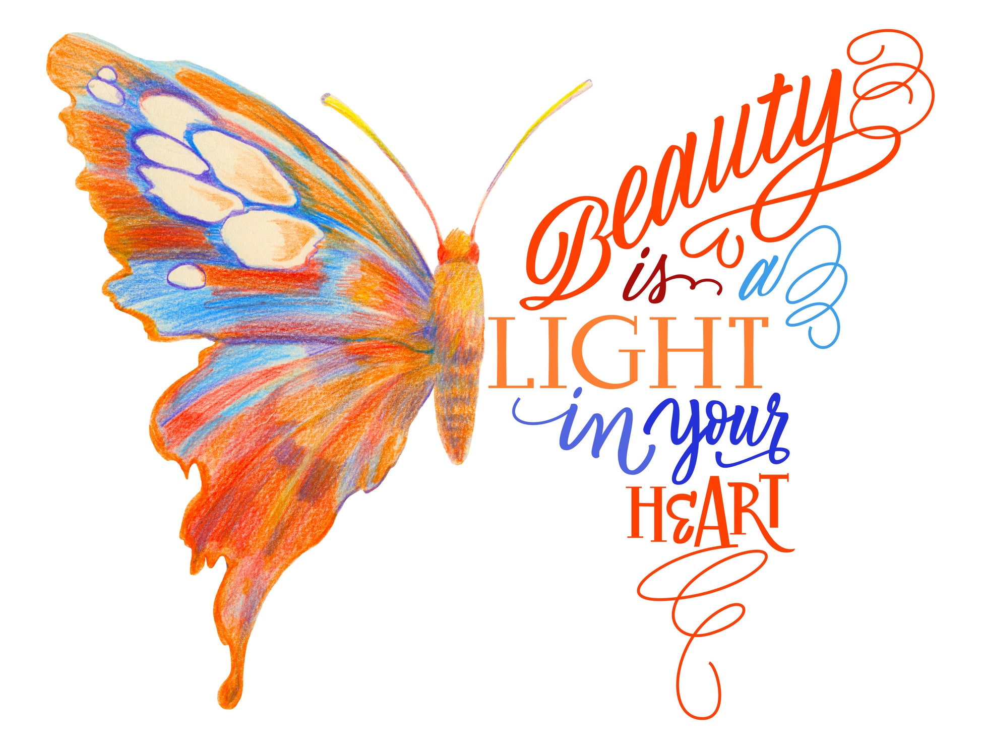 Butterfly & Quote Art Print 100% Australian Made