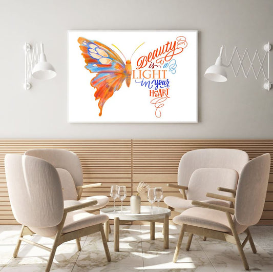 Butterfly & Quote Colorful Design Home Decor Premium Quality Poster Print Choose Your Sizes