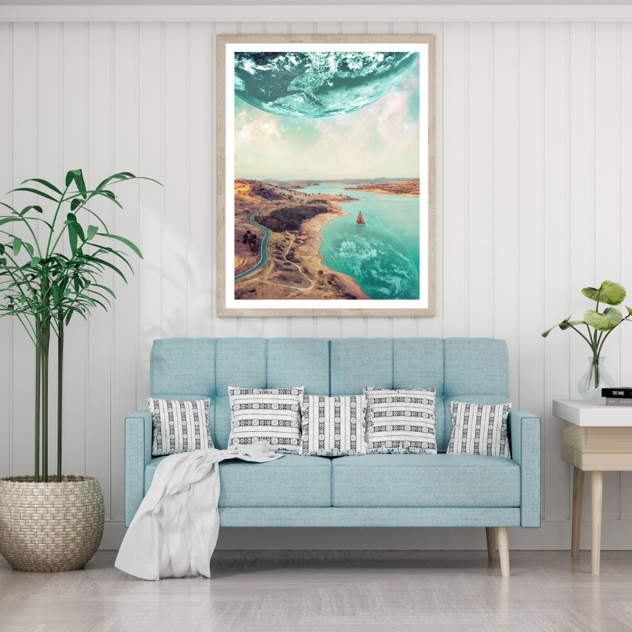 Land & Moon Scenery Photograph Home Decor Premium Quality Poster Print Choose Your Sizes
