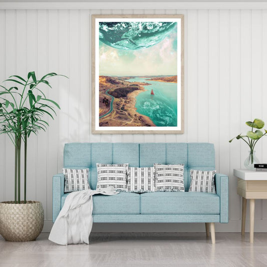 Land & Moon Scenery Photograph Home Decor Premium Quality Poster Print Choose Your Sizes